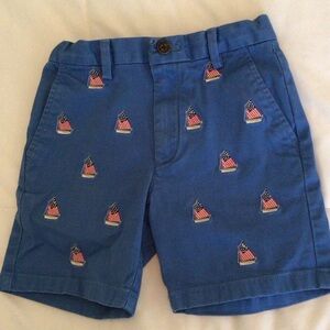 Vineyard Vines - Boy’s Blue Embroidered Flag Sailboat Shorts